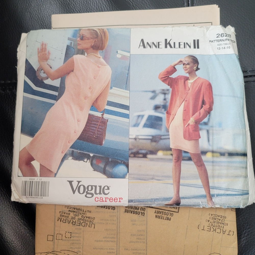 Vogue 2628 Anne Klein II Sewing Pattern Jacket Dress Uncut Size 12 14 16